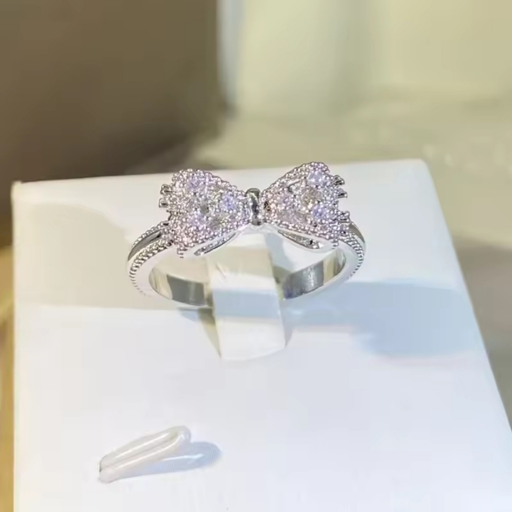 Silver Bow Ring - image 1